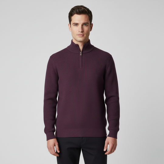 Men’s Half-Zip Knitted Sweater