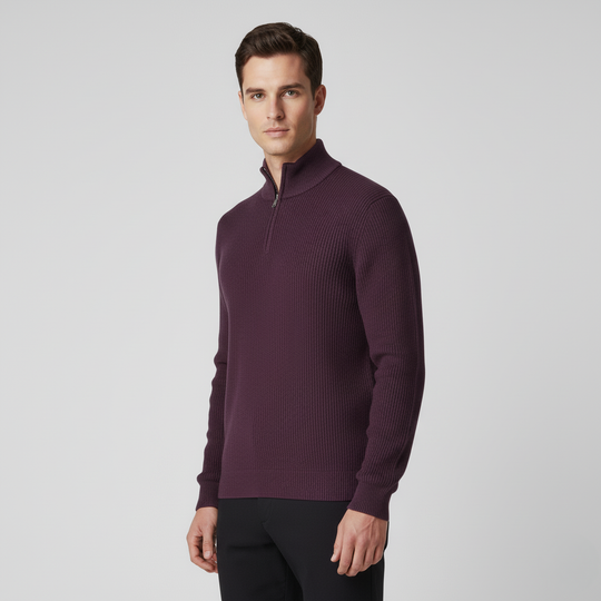 Men’s Half-Zip Knitted Sweater