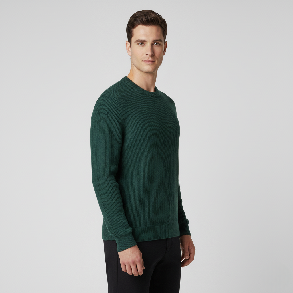Men’s Ribbed Crew-Neck Sweater