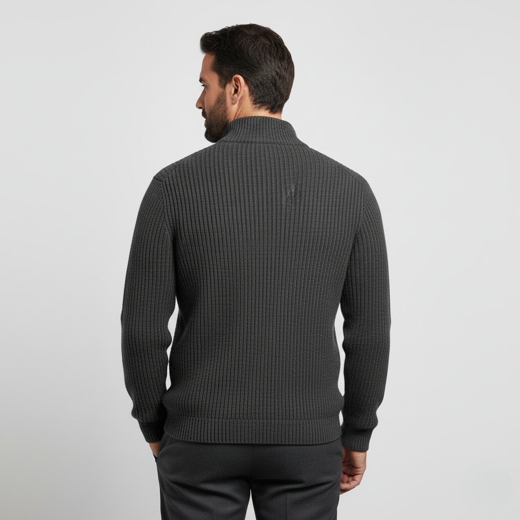 Men’s Zip-Neck Knitted Sweater