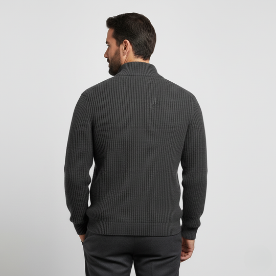 Men’s Zip-Neck Knitted Sweater