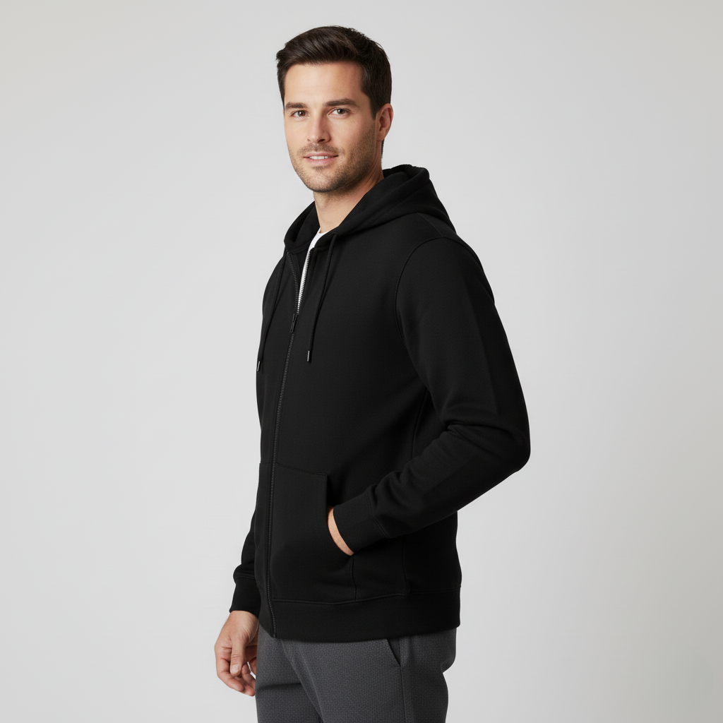 Men’s Zip-Up Hooded Jacket