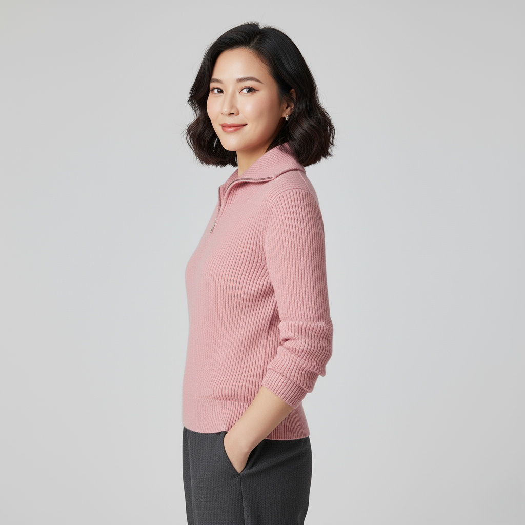 Women’s Half-Zip Knitted Sweater