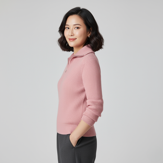 Women’s Half-Zip Knitted Sweater
