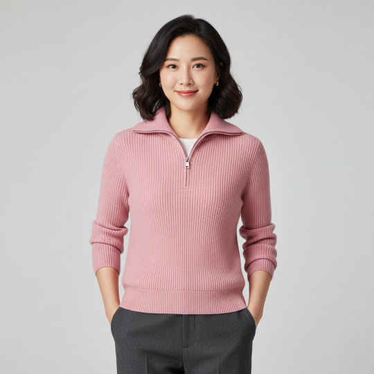 Women’s Half-Zip Knitted Sweater