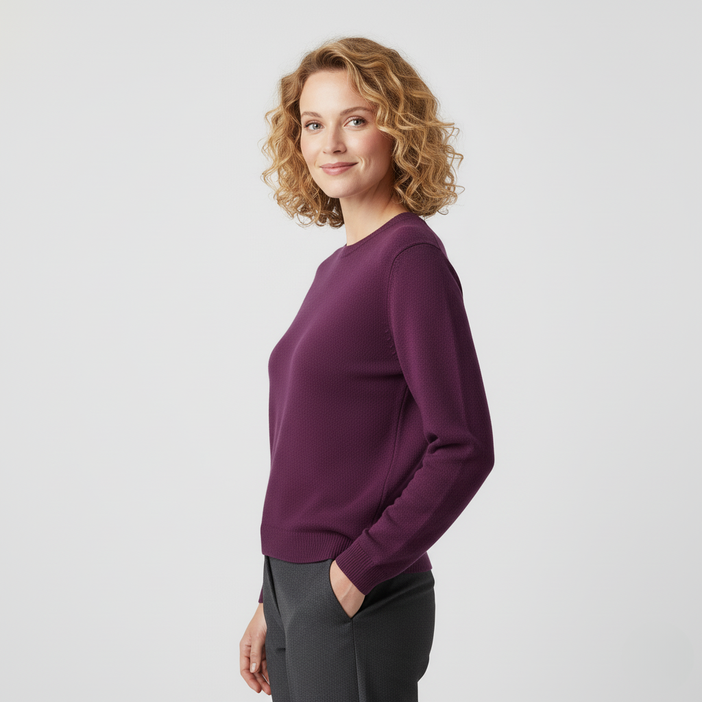 Women’s Ribbed Crew-Neck Sweater